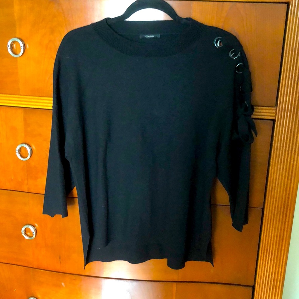 Golbary black heavy knit sweater size ribbon details size M